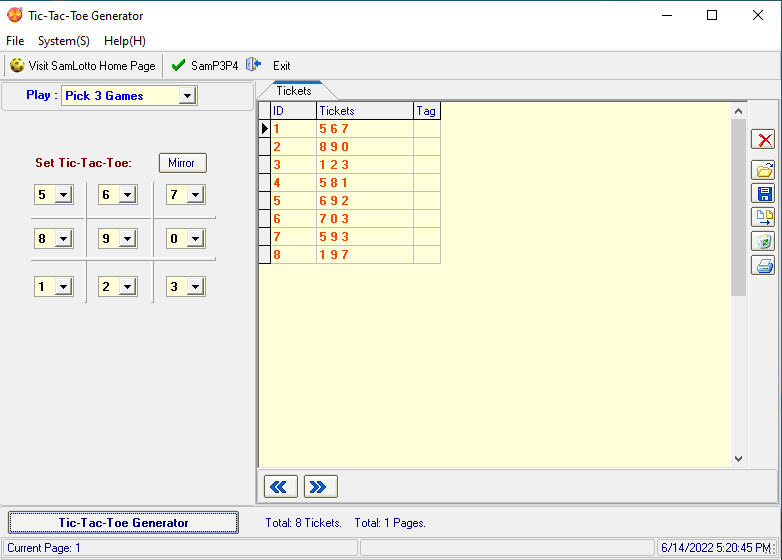 Tic Tac Toe Generator screenshot