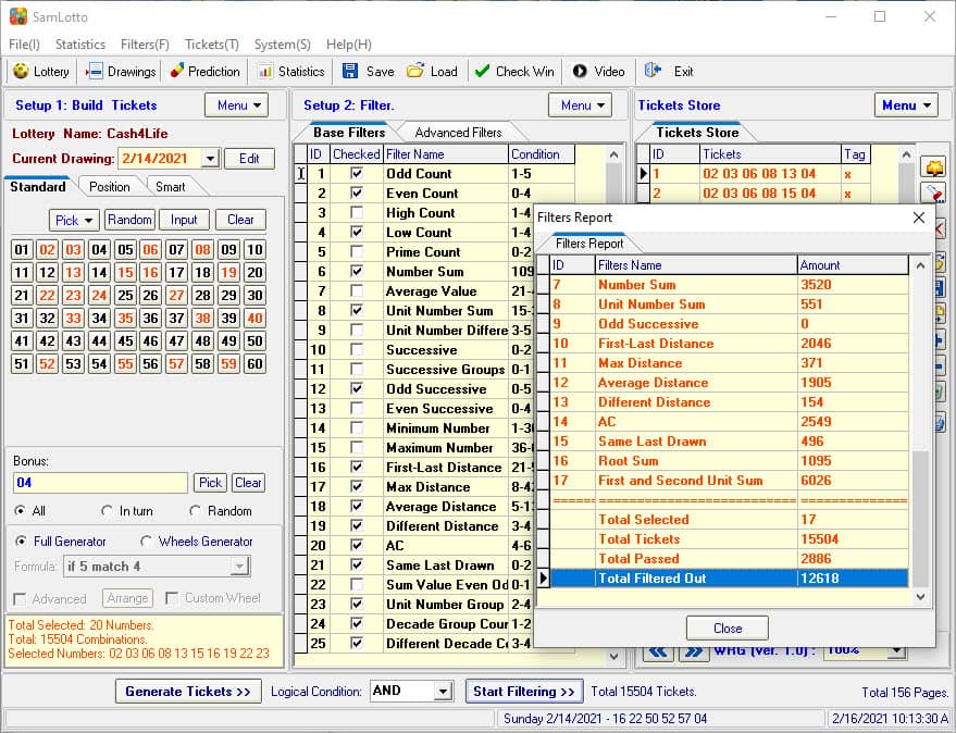 Using SamLotto Software Eliminate Cash4Life Bad Combinations