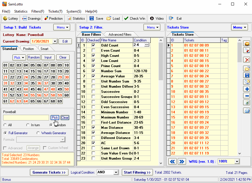 Picking Bonus Numbers