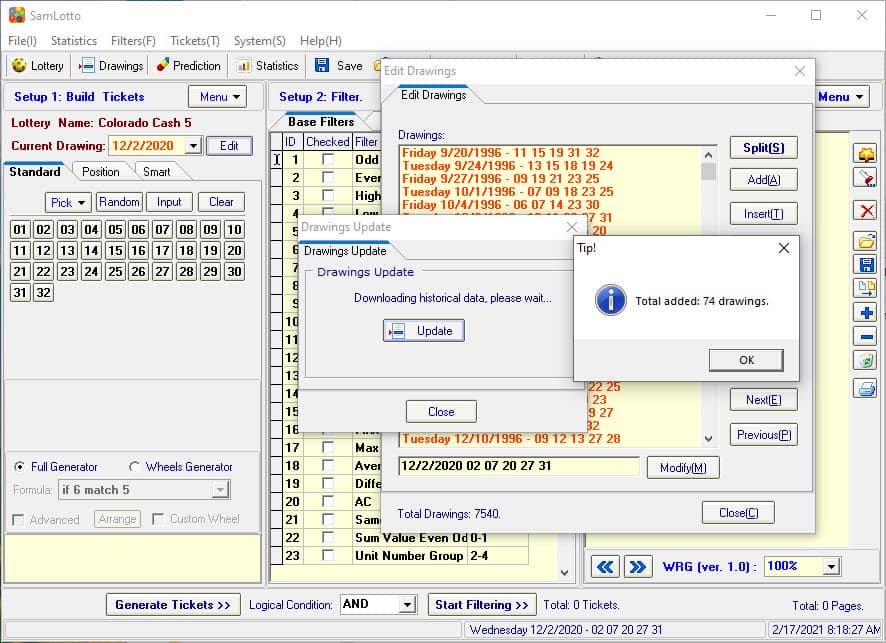 Use SamLotto Lottery Software to Update Colorado Cash 5 Results 