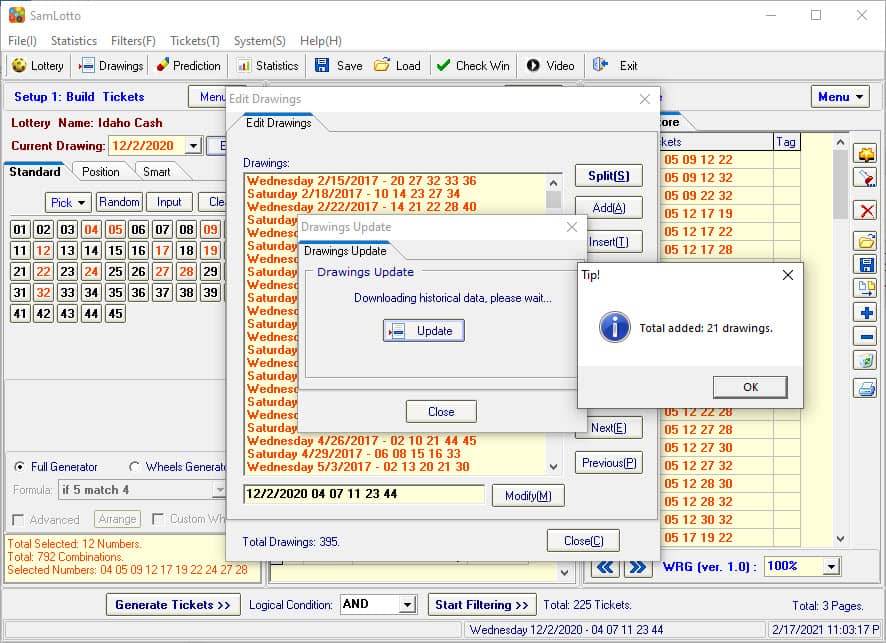Use SamLotto Lottery Software to Update Idaho Cash Drawings Results 